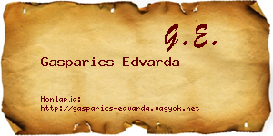 Gasparics Edvarda névjegykártya